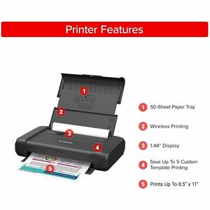Canon PIXMA TR160 Portable Wired/Wireless Inkjet Printer - Colour - 4800 x 1200 dpi Print - 50 Sheets Input - Wireless LAN