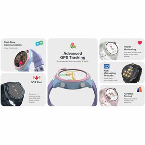 myFirst Fone R2 Smart Watch - Round - Children - G-sensor, Heart Rate Monitor, Temperature Sensor - Camera, Video Call, Vi