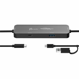 j5create Wormhole Switch JCH422-N USB Hub - USB Type C, USB Type A - 640 MB/s - Tablet, Smartphone, Mouse, Keyboard, Flash