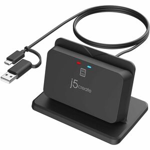 j5create JUR261-N Contact Smart Card Reader - Black - Banking, Government - TAA Compliant - CableUSB 2.0 Type A, USB 3.2 (