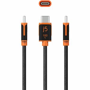 j5create JUCX25L18-N 1,80 m USB-C Cabo de transferência de dados - 1 / Pack - Cable for Tablet, Smartphone, Notebook, Comp