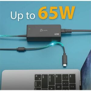 j5create JUP1265-EN 65 W Adaptador de energia - 1 Pack - Adaptador universal - para Notebook, PC Tablet, Smartphone, MacBo