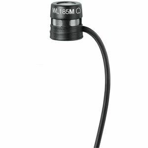 Shure WL185M Wired Microphone for Wireless Transmitter, Transportation - Black - Cardioid - Lavalier