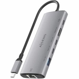 USB-C DOCK 6 EN 1 USB-C A HDMI RJ45 USB-A 2XUSB-C USB-C PD GRIS