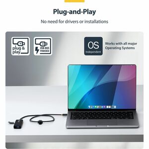 StarTech.com 4-Port USB-C Hub, 5Gbps, Bus Powered, USB-C to 4x USB-A Mini Hub, Extra Long 2ft/61cm Host Cable, 70% PCR Pla