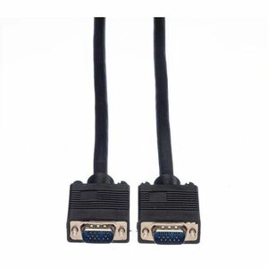 Value 6 m VGA Videokabel - Cable for Monitor, Grafikkarte, Verstärker - Abschirmung - 28 AWG - Schwarz