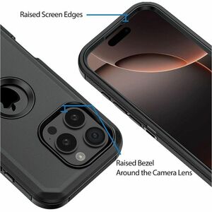 Strike Rugged Case for Apple iPhone 16 Pro Max Smartphone - Rubberised - Black - 1 - Dust Resistant, Debris Resistant, Sho