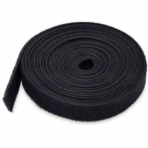 StarTech.com Cable Tying - Black - 1 - Hook & Loop Tape - 30.5 mm Length - Fabric