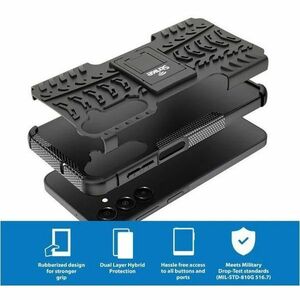 Strike Rugged Case for Samsung Galaxy A16 (Black) - For Samsung Galaxy A16 Smartphone - rubberized design texture - Black 