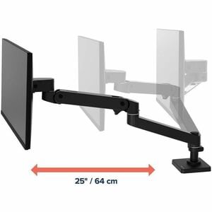 Ergotron Desk Mount for Monitor, LCD Display - Black - Height Adjustable - 1 Display(s) Supported - 86.4 cm (34") Screen S