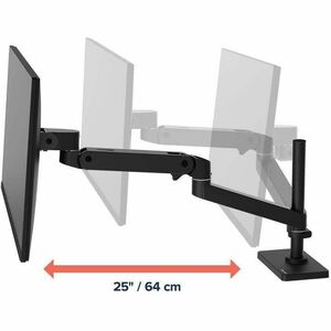 Ergotron Desk Mount for Monitor, LCD Display - Black - Height Adjustable - 1 Display(s) Supported - 86.4 cm (34") Screen S