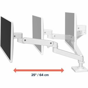 Ergotron Desk Mount for Monitor, LCD Display - White - Height Adjustable - 1 Display(s) Supported - 86.4 cm (34") Screen S