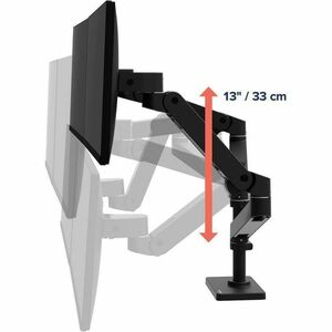 Ergotron Desk Mount for Monitor, LCD Display - Black - Height Adjustable - 2 Display(s) Supported - 61 cm (24") Screen Sup