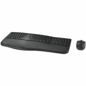 Kensington Pro Fit Ergo KM680 EQ Rechargeable Desktop Set - USB Type A Wireless Bluetooth/RF 5.4 2.40 GHz Keyboard - Black