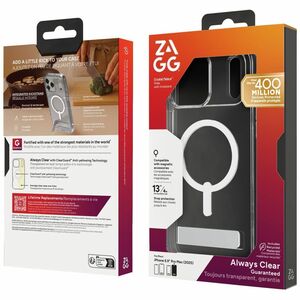 ZAGG Crystal Palace Snap Kickstand For iPhone 17 Pro Max - For Apple iPhone 17 Pro Max Smartphone - Textured Edge, Texture