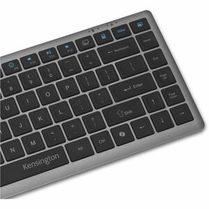 Kensington KB435 EQ Rechargeable Multi-Device Compact Keyboard - Wireless Connectivity - Bluetooth/RF - Compact - 5.4 - 32