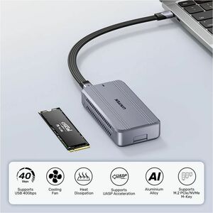 Unitek Drive Enclosure M.2, PCI Express NVMe - Thunderbolt 4, Thunderbolt 3, USB4 Host Interface - Space Gray - 1 x HDD Su