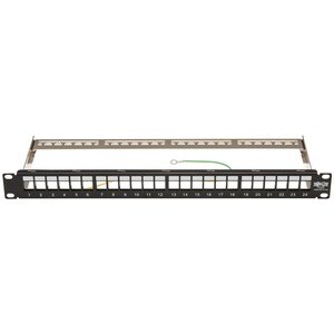Panneau de brassage vierge Tripp Lite series N062-024-KJ-SH - 24 Port(s) - Noir - 1U Haut - 19" Grand Angle/Champ de Vue E