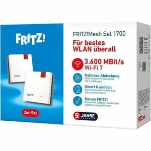 FRITZ! Dualband Wi-Fi 7 IEEE 802.11 a/b/g/n/ac/ax/be 3,52 Gbit/s Drahtloser Range-Extender - Ja - 2,40 GHz, 5 GHz - 1 x Ne