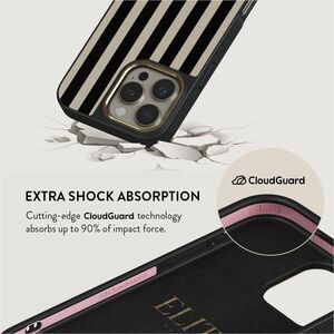 BURGA Case for Apple iPhone 16 Pro Smartphone - Bold Stripes, Black and White Patterns, Timeless Design, Prophecy - Black,