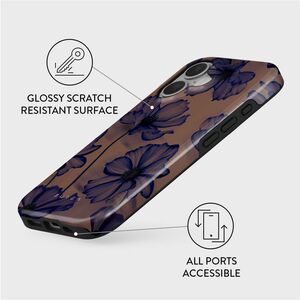 BURGA Case for Apple iPhone 16 Smartphone - Velvet Night design - Fade Resistant, Scratch Resistant, Shock Absorbing, Drop