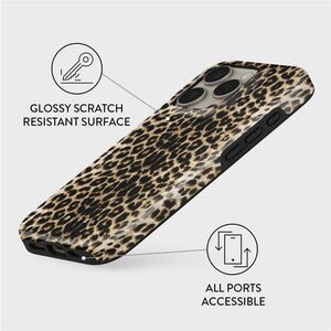 BURGA Case for Apple iPhone 16 Pro Smartphone - Leopard, Cheetah, Player - Fade Resistant, Scratch Resistant, Shock Absorb