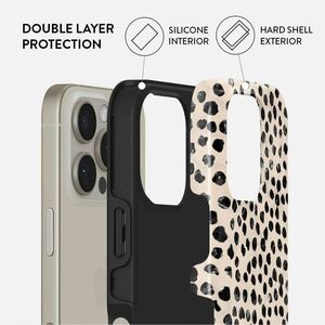 BURGA Case for Apple iPhone 16 Pro Smartphone - Almond Latte / Spotted Pattern - Fade Resistant, Scratch Resistant, Shock 