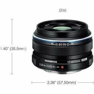 OM Digital Solutions M.ZUIKO DIGITAL V311050BU000 - 17 mm - f/22 - f/1.8 - Wide Angle, Aspherical Fixed Lens for Micro Fou