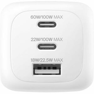 Belkin BoostCharge Pro 3-Port GaN Wall Charger 100W - 100 W - White