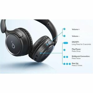 Cuffie soundcore H30i Con cavo/wireless On-ear, Over-the-head Stereo - Nero - Binaural - Circumaurale - Bluetooth - 120 cm