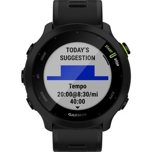 Garmin Forerunner 55 Smartwatch - 42 mm Case Height - 42 mm Case Width - Nero Colore della struttura - Silicone Band Mater
