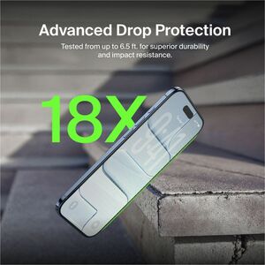 Belkin ScreenForce InvisiGlass Privacy Filter Screen Protector for iPhone Air - For OLED iPhone Air - Drop Resistant, Impa