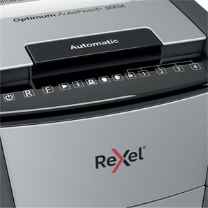 Rexel Optimum AutoFeed+ 300X Paper Shredder - Continuous Shredder - Cross Cut - 10 Per Pass - for shredding Staples, Paper