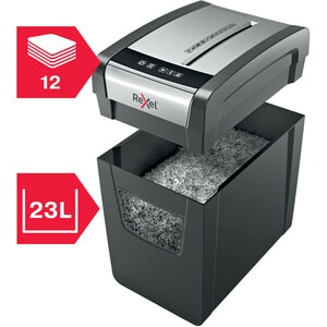 Rexel Momentum X312-SL Paper Shredder - Continuous Shredder - Cross Cut - 12 Per Pass - for shredding Paper - P-3 - 220 mm