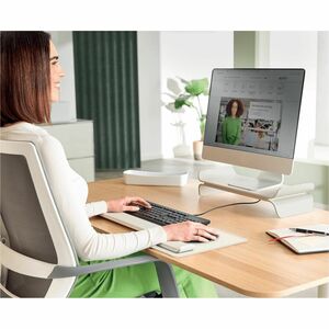 ACCO Ergo Height Adjustable Monitor Stand - Up to 68.6 cm (27") Screen Support - 11.2 cm Height x 20.9 cm Width x 43.8 cm 