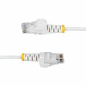 StarTech 25cm White Slim CAT6 Ethernet Cable, Snagless RJ45, UTP, LSZH, 28AWG Pure Bare Copper, Slim Network Patch Cord - 
