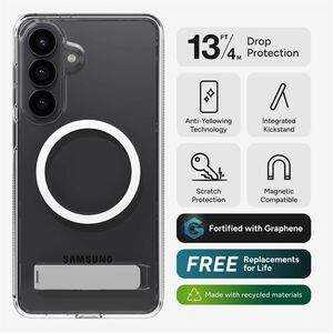 ZAGG Crystal Palace Snap Case for Samsung Galaxy S26+ Smartphone - Textured Edges - Clear - Drop Resistant, Yellowing Resi