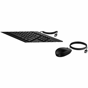 HP 225 G2 键盘鼠标 - 2 件 - A 型 USB 柱塞 电缆 键盘 - 键盘/键盘颜色: 黑 - A 型 USB 电缆 鼠标 - 1200 dpi - 3 按钮 - 滚轮 - 指点设备颜色: 黑 - CoPilot 热键 - 对称 
