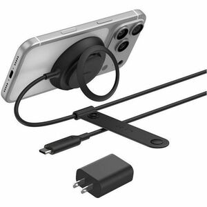 Belkin 25W Compact Wireless Magnetic Charging Stand for Smartphones - Magsafe and Qi2 Compatible - Black - For iPhone, Mag