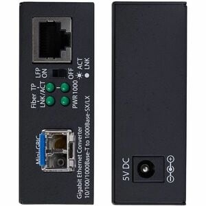 StarTech.com Gigabit Singlemode (SM) LC Glasfaser-Medienkonverter, 10/100/1000Mbps, 40 km, RJ45 zu LC, Vollmetallgehäuse, 
