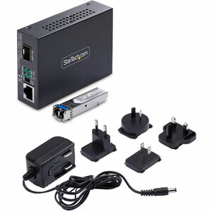 StarTech.com Transceiver/Media Converter - TAA Compliant - 2 Port(s) - 1 x Network (RJ-45) - Duplex LC Port - Twisted Pair