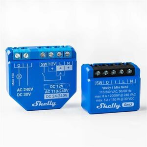 Shelly 1PM Mini Gen3, Wi-Fi + Bluetooth okosrelé, áramfogyasztás-méréssel
