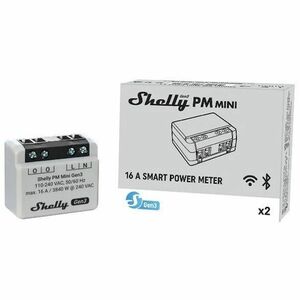 Shelly PM Mini Gen3, WiFi + Bluetooth modul, fogyasztásméréssel