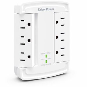 CyberPower CSB6WS Essential 6 - Outlet Surge Protector with 1800 J Surge Suppression - Clamping Voltage 800V, NEMA 5-15P, 