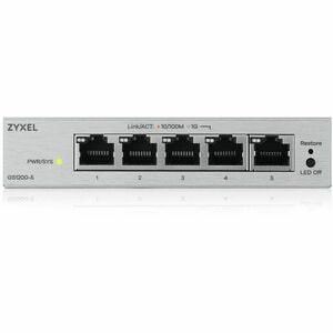 ZYXEL GS1200 GS1200-5v3 5 Ports Manageable Ethernet Switch - Gigabit Ethernet - 10/100/1000Base-T - 2 Layer Supported - 2.