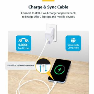 StarTech.com 2 m USB-C Data Transfer Cable - 2 Pack - Cable for Smartphone, Computer, Wall Charger, Power Bank - First End