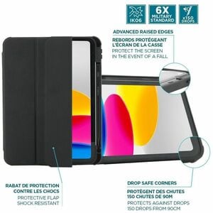 Sacoche de transport MOBILIS Edge 2 - Folio Style pour 27,7 cm (10,9") à 27,9 cm (11") Apple iPad (11e génération), iPad (