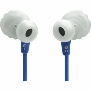 JBL Endurance Run 3 Wired Earbud, Behind-the-ear Stereo Earset - Blue - Binaural - In-ear - 20 Hz to 20 kHz - Mini-phone (