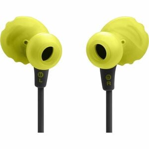 JBL Endurance Run 3 Wired Earbud, Behind-the-ear Stereo Earset - Black, Lime - Binaural - In-ear - 20 Hz to 20 kHz - Mini-