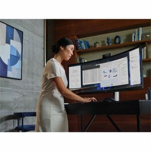 HP 549pm 49" Class Webcam Dual Quad HD (DQHD) Curved Screen LED Monitor - 32:9 - Black - 124.5 cm (49") Viewable - Vertica